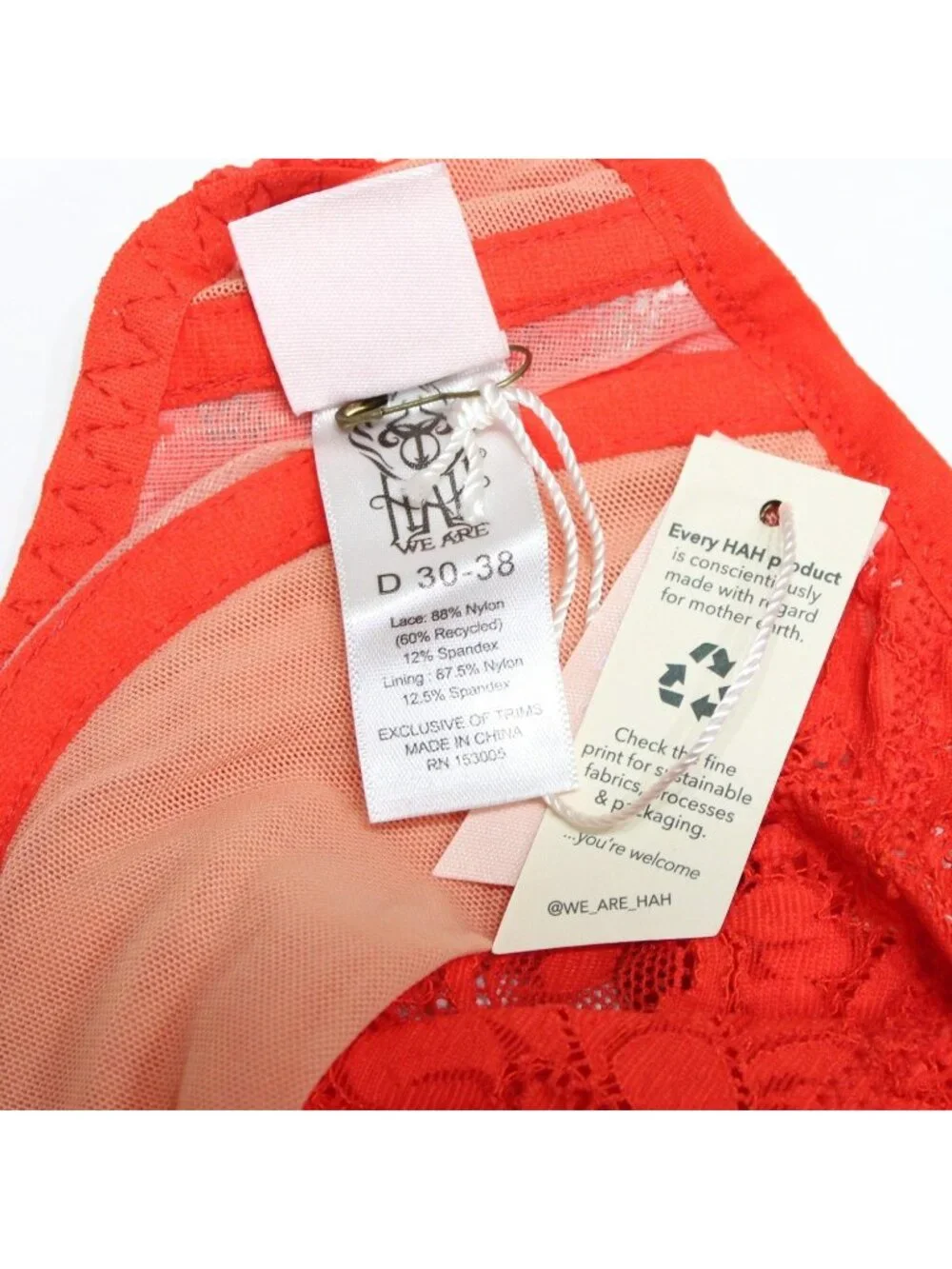 We are HAH Free People Hook Up Bra Blood Orange D30-38 NWT #80213